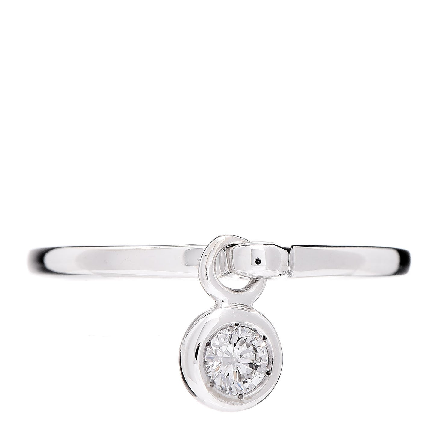 18K White Gold Diamond Charm Ring 49 5