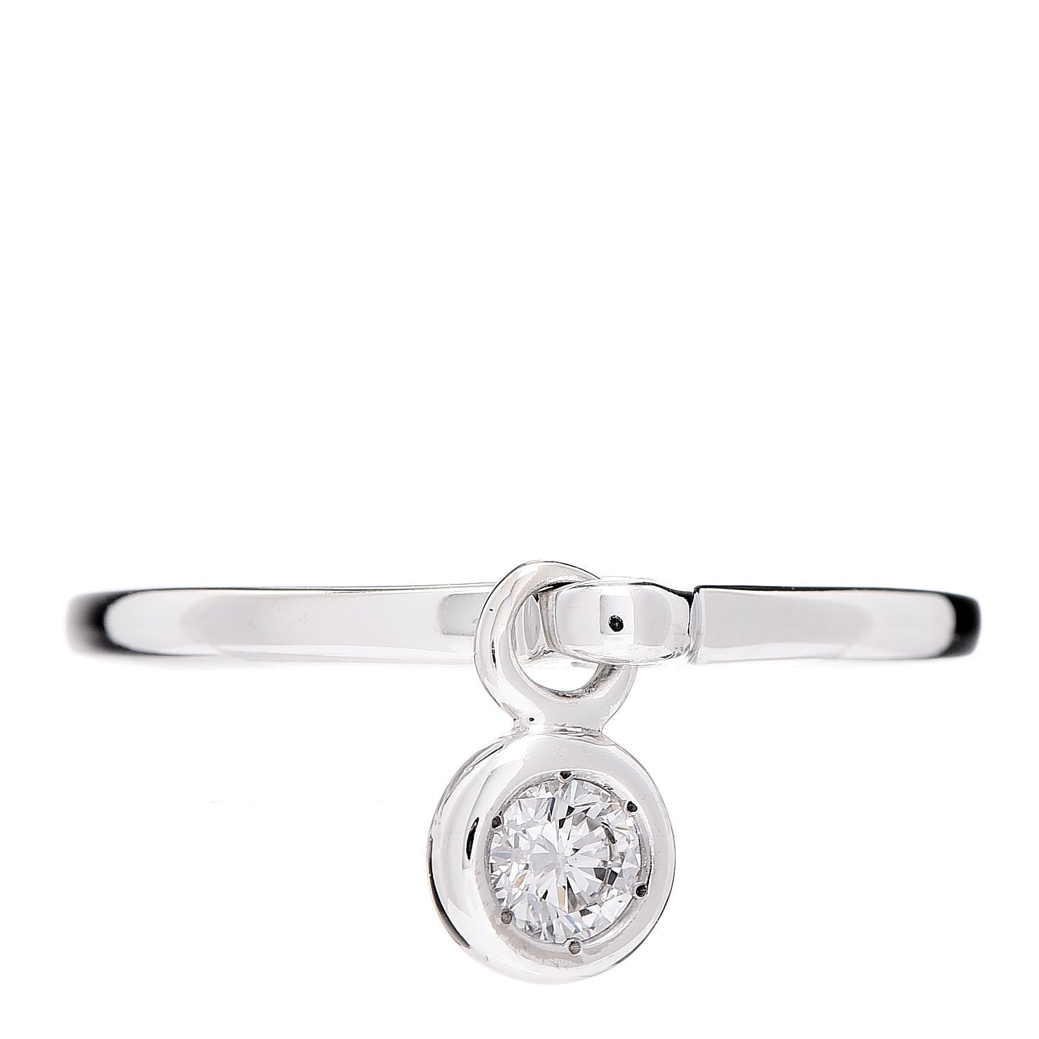 Christian Dior 18K White Gold Diamond Charm Ring 49 5 1 of 5