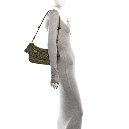 Loewe Raffia Calfskin Donut Chain Medium Ola Shoulder Bag Dark Khaki 2 of 9