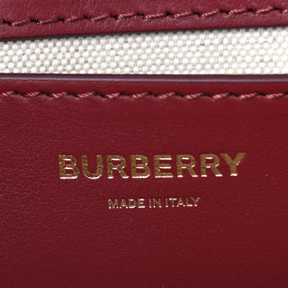 Burberry Canvas Horseferry Print Note Crossbody Bag Natural Tan Fiery Red 6 of 8