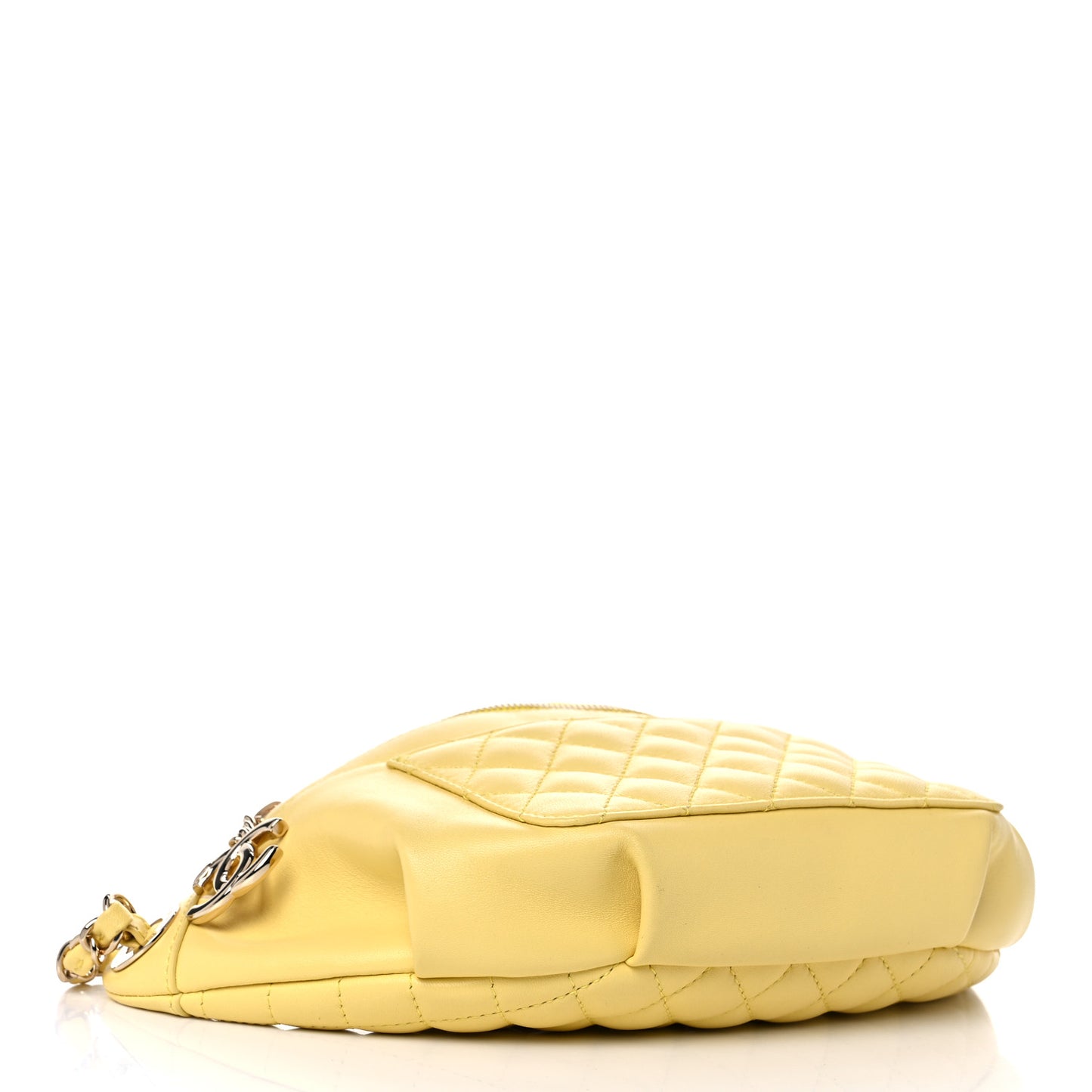 Lambskin Quilted Waist Belt Bag Yellow