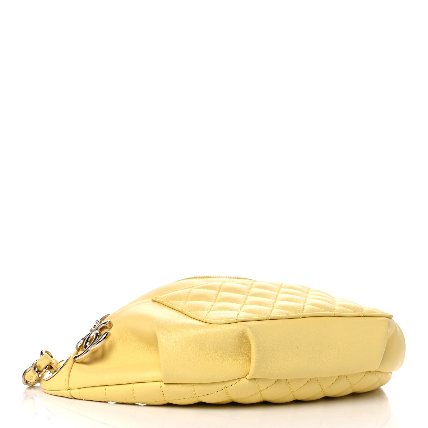 Chanel Lambskin Quilted Waist Belt Bag Yellow 3 of 14