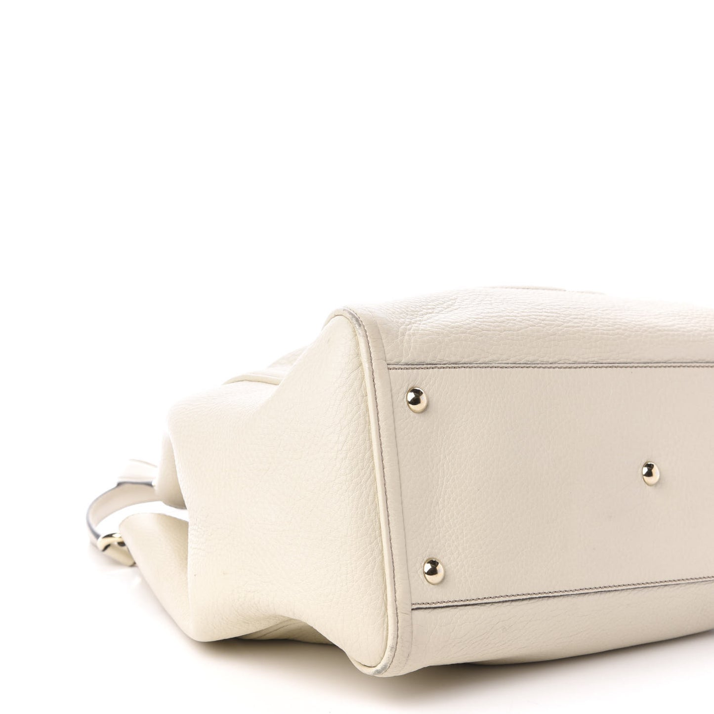 Pebbled Calfskin Medium Soho Shoulder Bag Off White