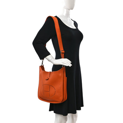 Hermes Taurillon Clemence Evelyne III PM Orange 2 of 9