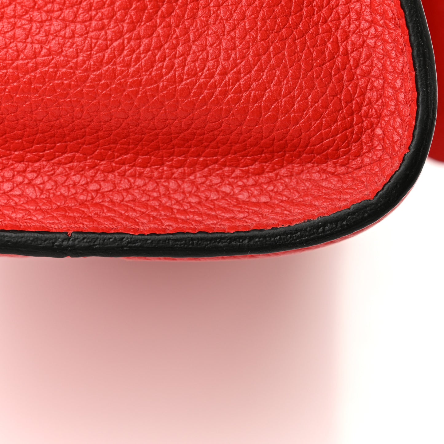 Pebbled Calfskin Mini Padlock Tote Red