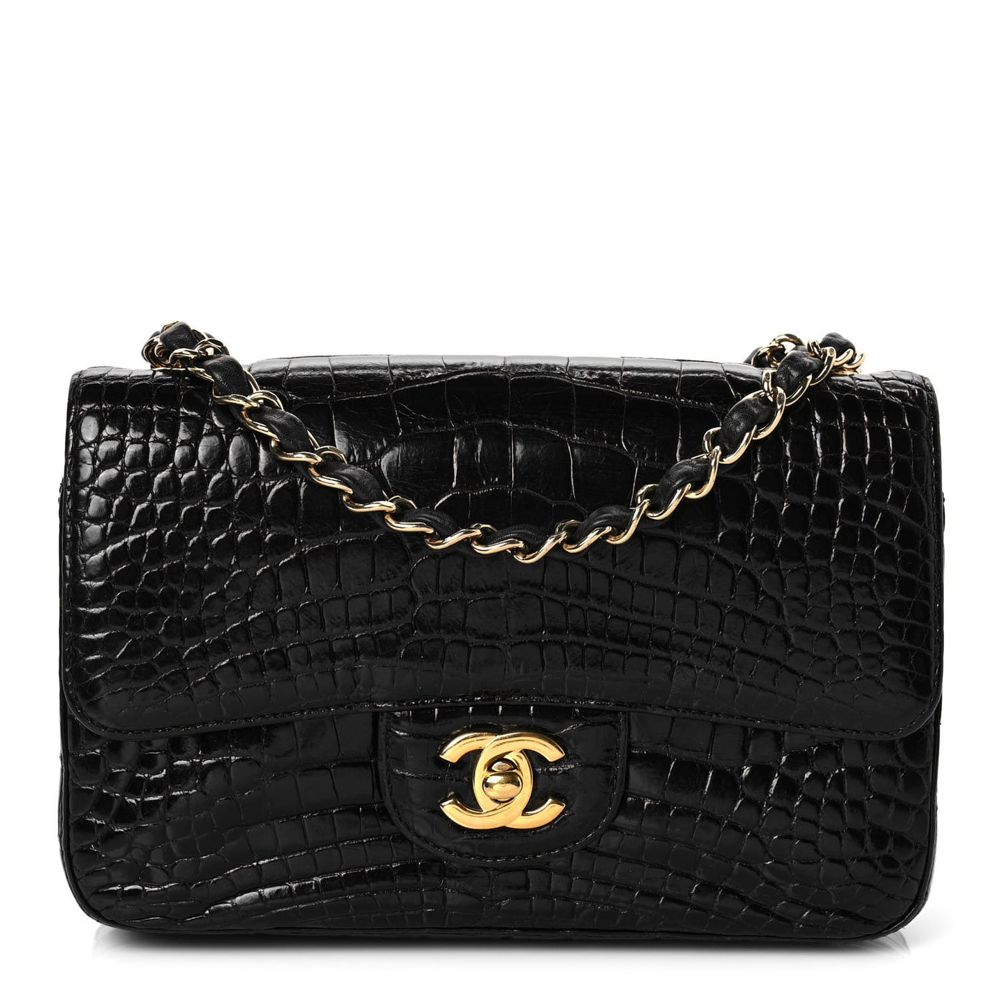 Alligator Mini Rectangular Flap Black