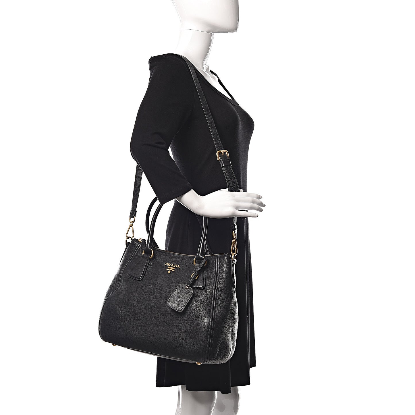 Vitello Phenix Shopping Tote Black