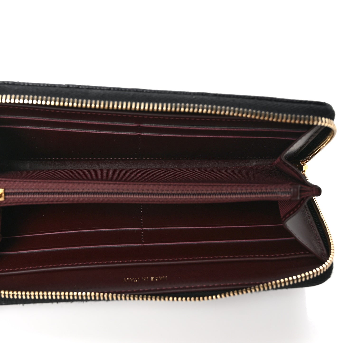 Caviar Quilted Large Gusset Zip Around Wallet Black