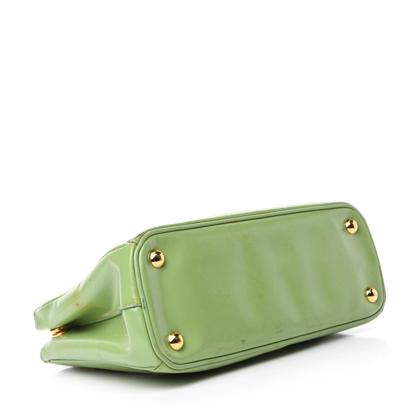 Saffiano Vernice Mini Galleria Double Zip Tote Green
