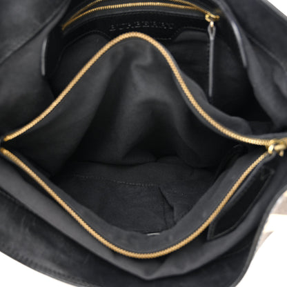 Burberry House Check Bridle Calfskin Medium Gosford Hobo Black 6 of 20