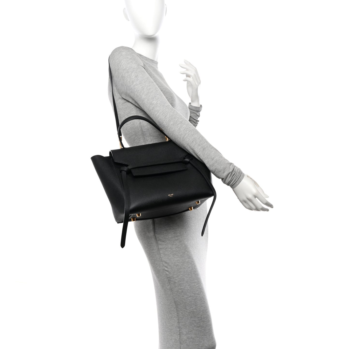 Grained Calfskin Mini Belt Bag Black