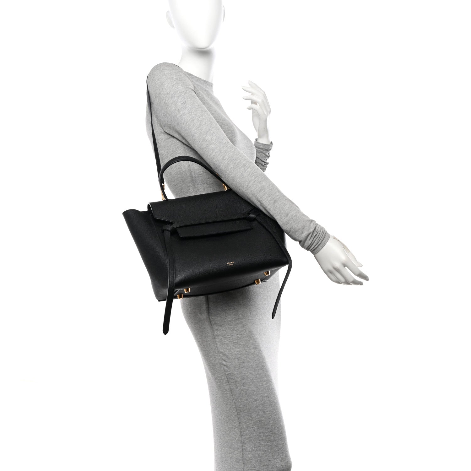 Celine Grained Calfskin Mini Belt Bag Black 2 of 10