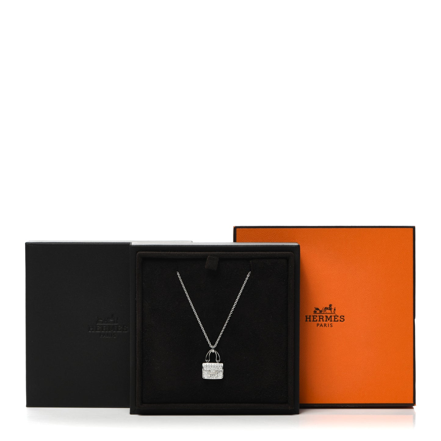 18K White Gold Diamond Constance Amulettes Pendant Necklace