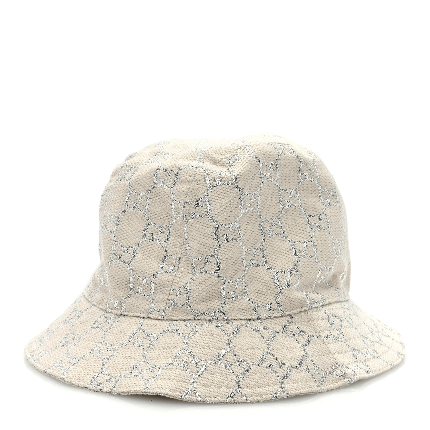 Gucci Canvas Lame GG Monogram Bucket Hat M Silver 4 of 8