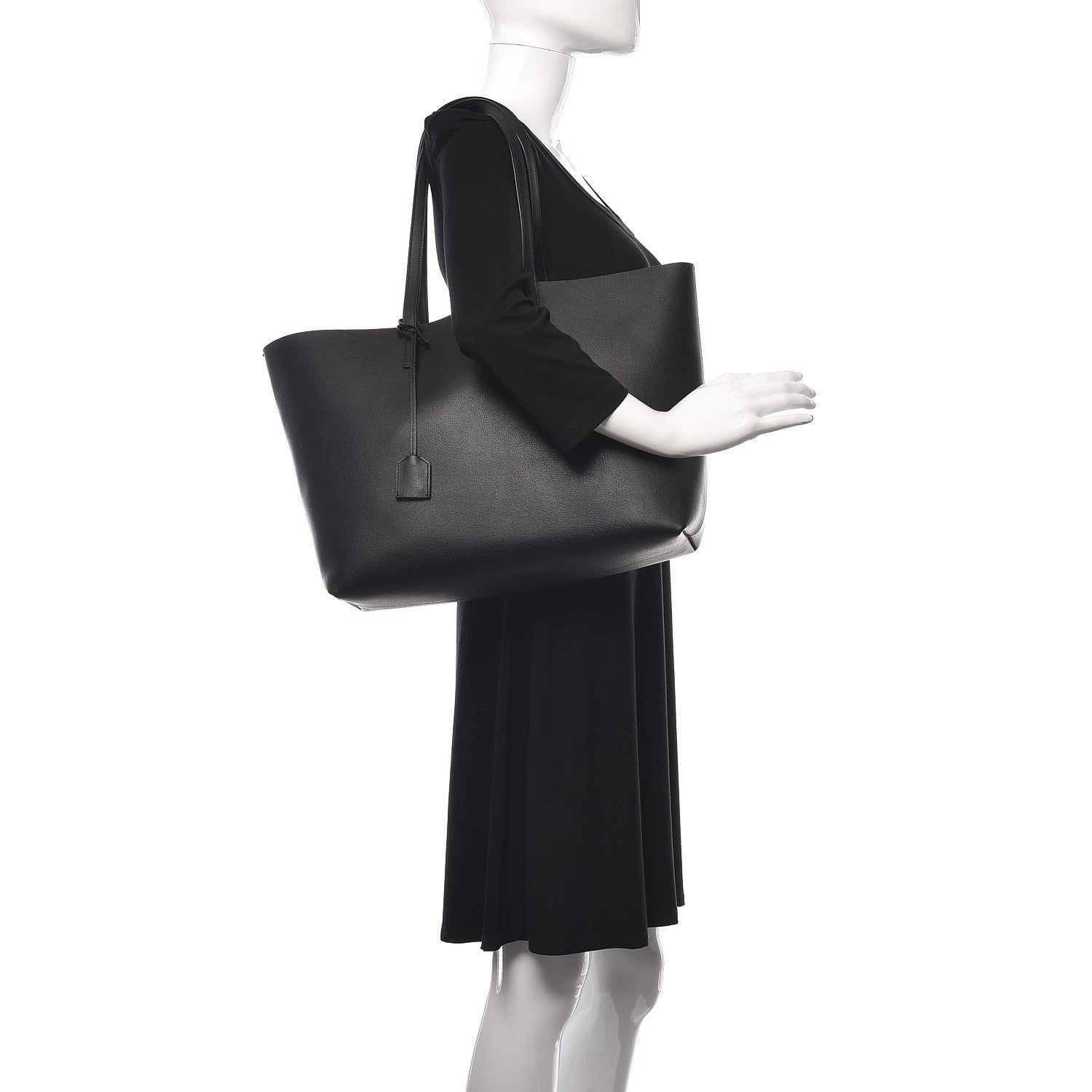 Saint Laurent Calfskin Large Shopping Tote Black 2 of 10