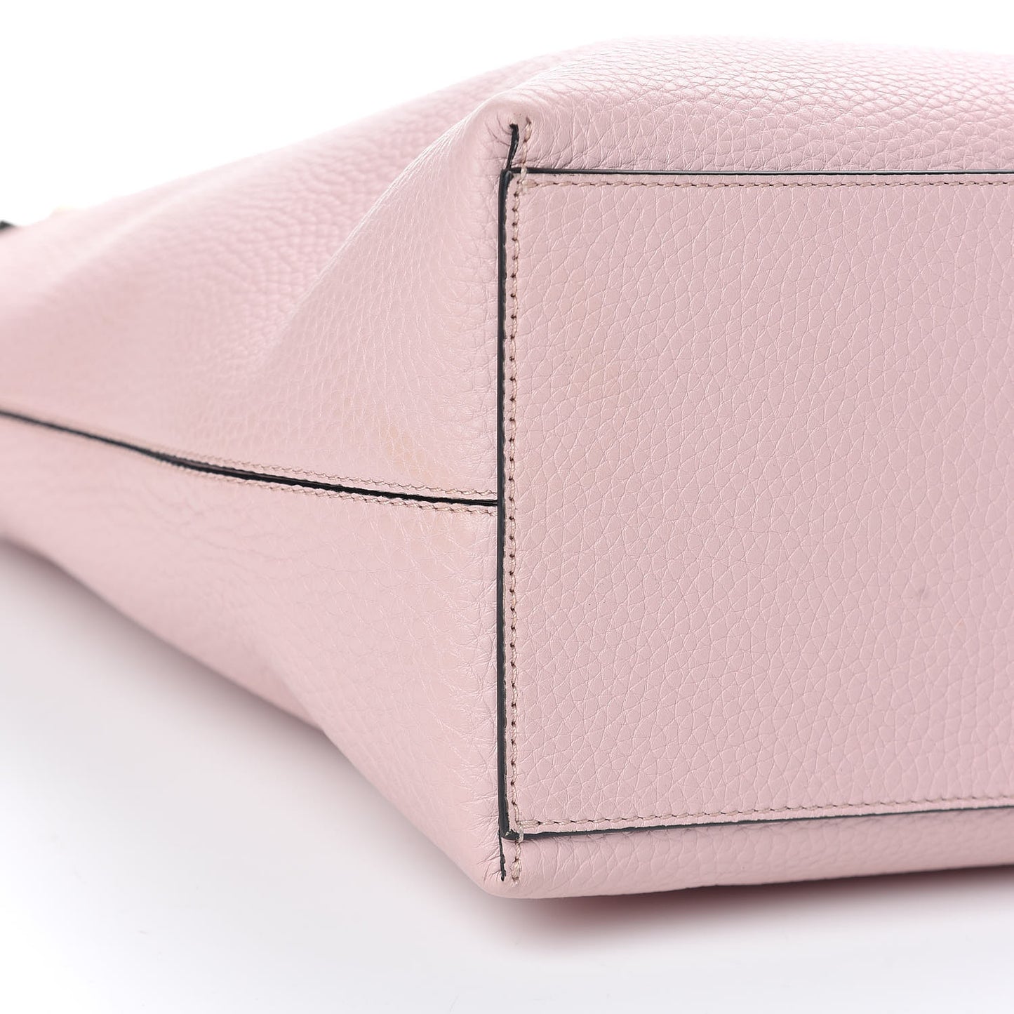 Grained Calfskin Rockstud Shoulder Tote Water Rose