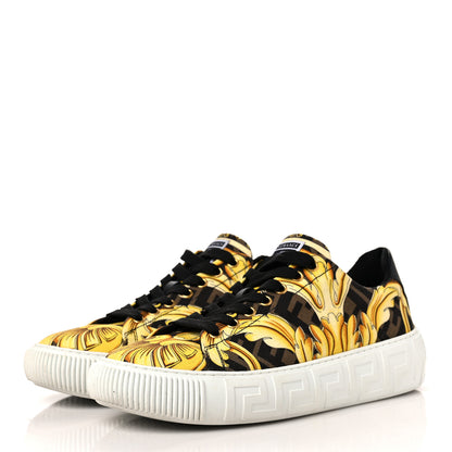 Versace X FENDI Fabric FF Baroque Mens Fendace Greca Sneakers 41.5 Gold Multicolor 3 of 9