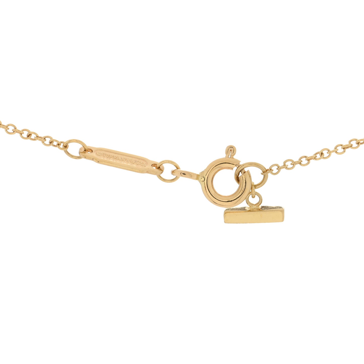 18K Yellow Gold Large T Smile Pendant Necklace