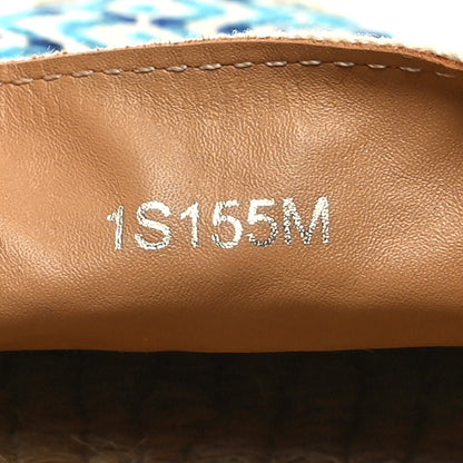 Prada Nastro Jacquard Logo Embroidered Espadrille 20mm Slippers 39 Naturale Azzurro 6 of 9