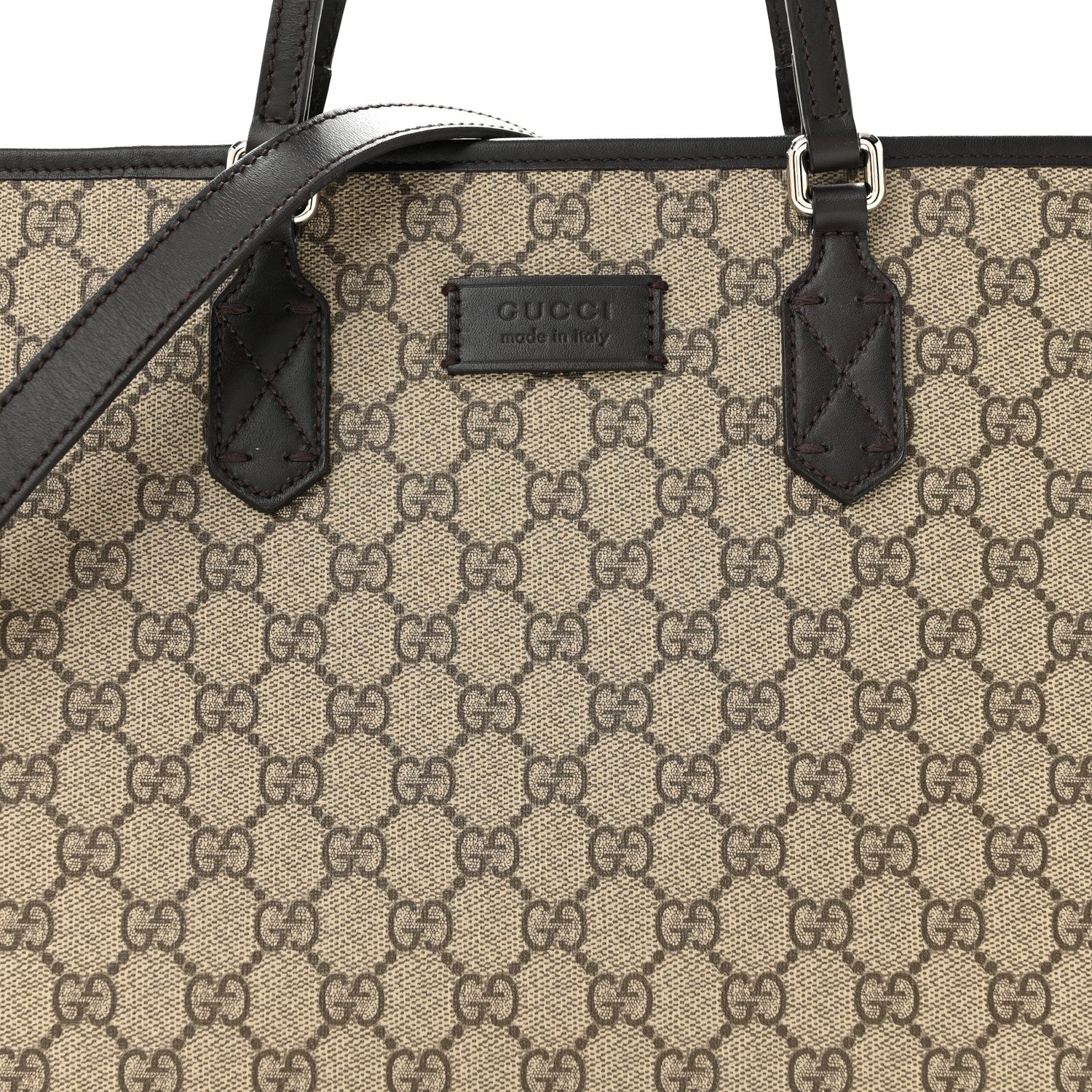 Gucci GG Supreme Monogram Medium Zippered Tote Dark Brown 8 of 13