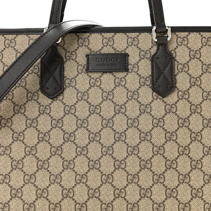 Gucci GG Supreme Monogram Medium Zippered Tote Dark Brown 8 of 13