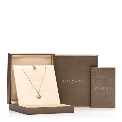 Bulgari 18K Yellow Gold Diamond Mother of Pearl Small Divas' Dream Pendant Necklace 5 of 5