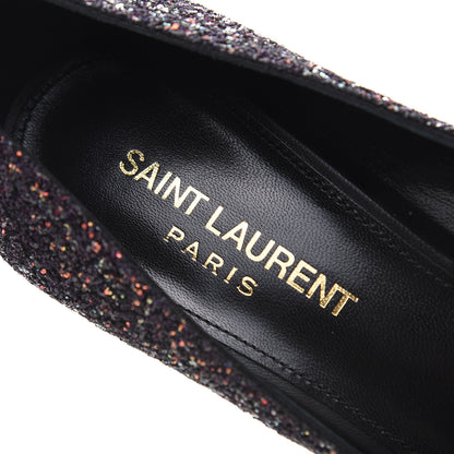 Saint Laurent Charlotte Glitter Point-toe Kitten-Heel Pumps 37 Purple 6 of 9