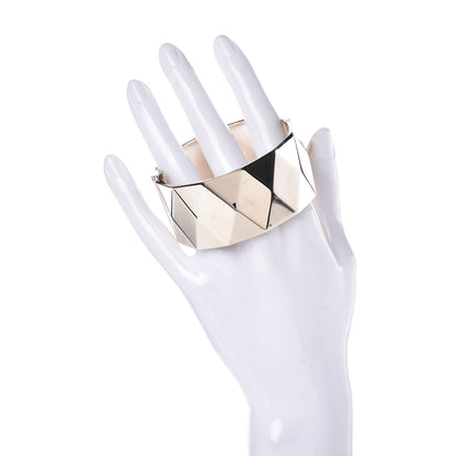 Chanel Quilted Metal CC Cuff Gold 2 of 6
