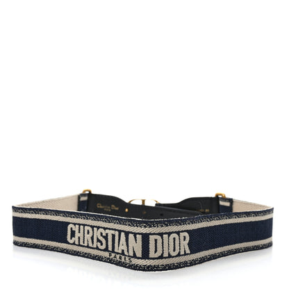 Christian Dior Canvas Embroidered Book Belt 80 32 Blueu 2 of 5