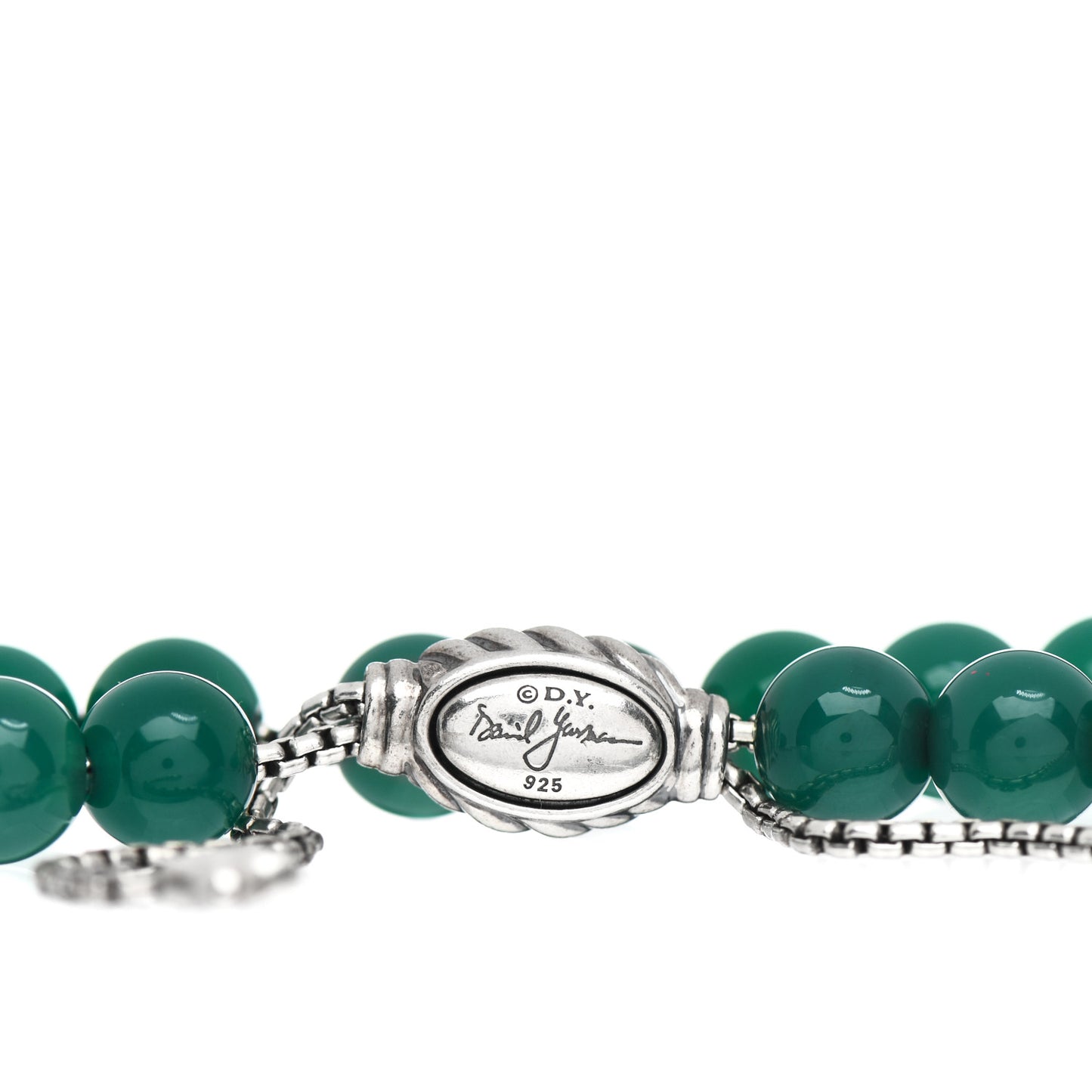 Sterling Silver Dyed Chalcedony 8mm Spiritual Beads Adjustable Bracelet