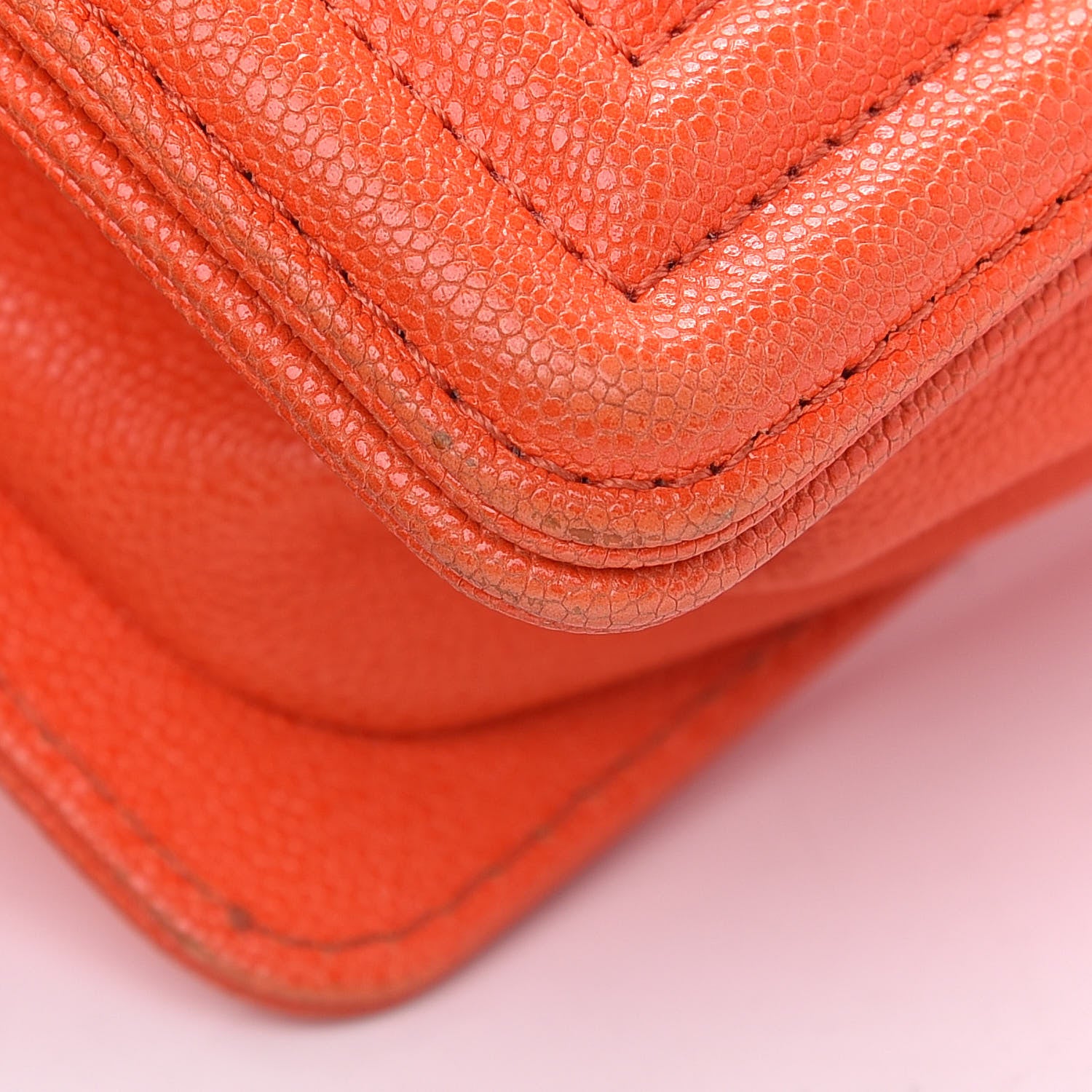 Chanel Caviar Quilted Small Boy Flap Orange 11 of 12
