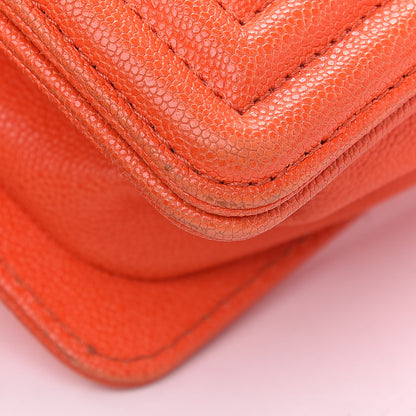 Chanel Caviar Quilted Small Boy Flap Orange 11 of 12
