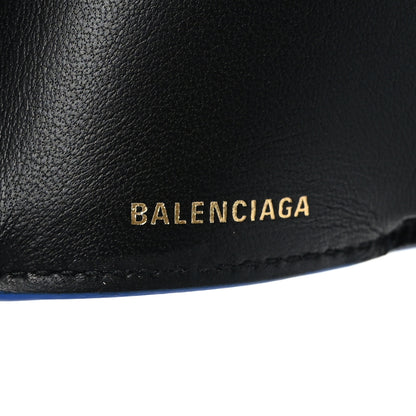Balenciaga Signature Grained Calfskin Logo Mini Ville Wallet Blue 8 of 8