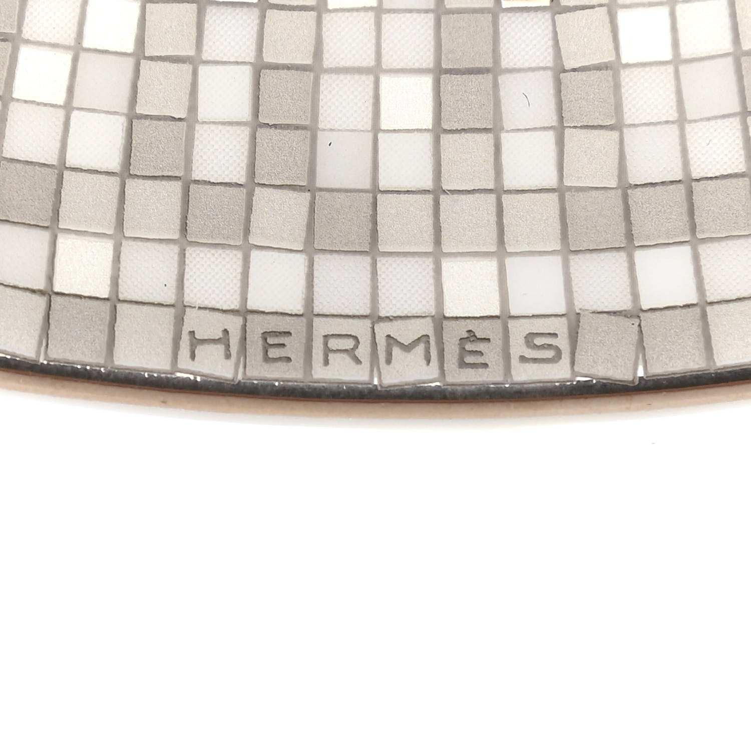 Hermes Porcelain Mosaique au 24 Platine Dessert Plate 8.3 Set of 2 4 of 7