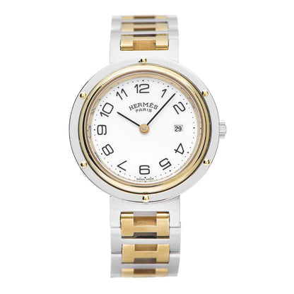 Hermes Stainless Steel 30mm Clipper Quartz Watch Gold 1 of 5
