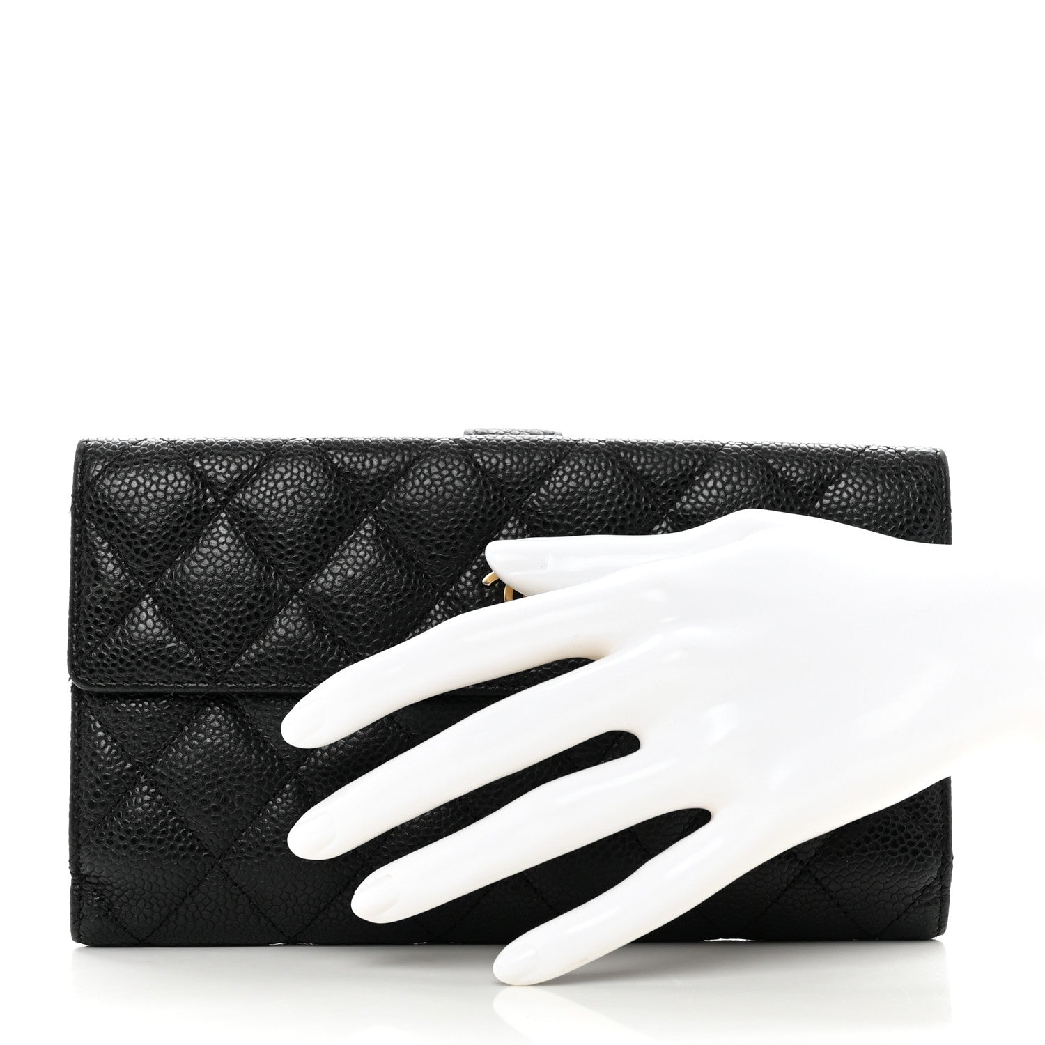 Chanel Caviar Quilted Long Flap Wallet Black 2 of 10