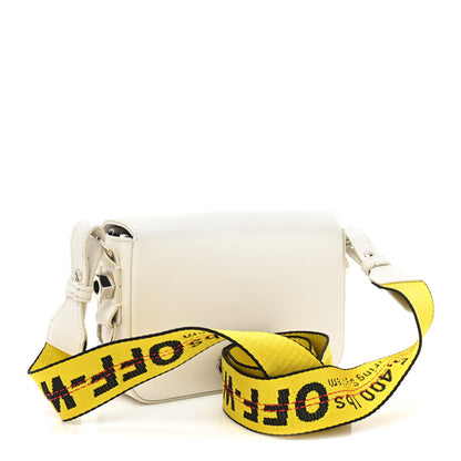 Off-White Saffiano Striped Mini Diag Binder Clip Bag White Black Yellow 3 of 14