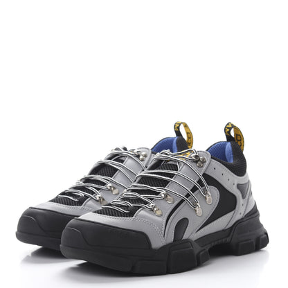 Gucci X SEGA Mesh Technical Canvas Calfskin Reflective Mens Flashtrek Sneakers 9.5 Silver Black 3 of 7