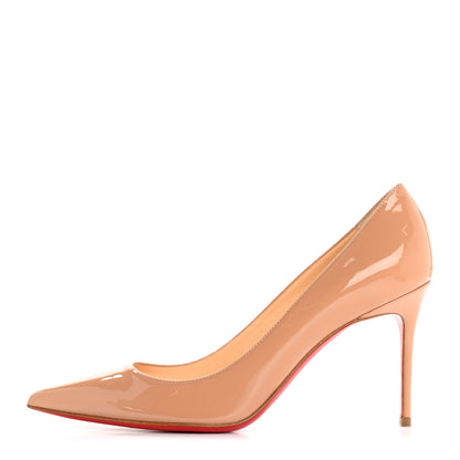 Christian Louboutin Patent Decollete 554 85 Pumps 37.5 Nude 1 of 8
