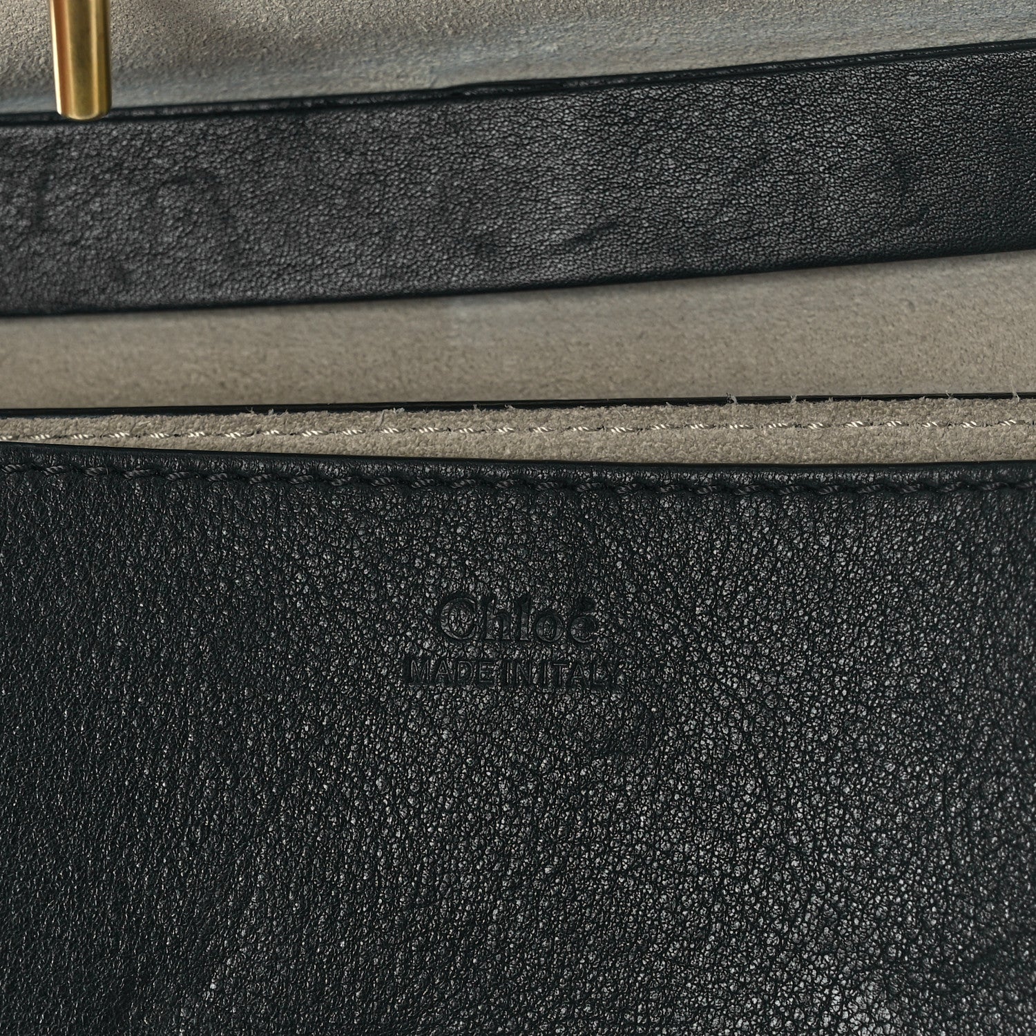 Chloe Calfskin Whipstitch Grommet Drew Shoulder Bag Black 6 of 9