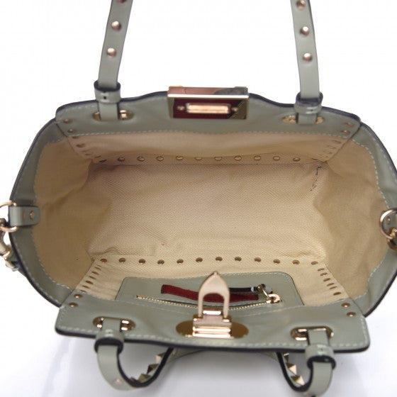 Vitello Mini Rockstud Tote Watergreen