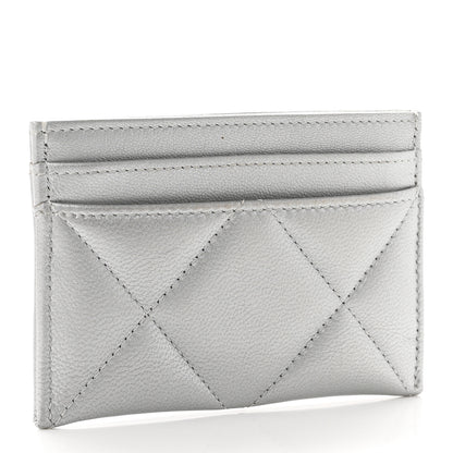 Chanel Metallic Goatskin Quilted 19 Card Holder Silver 3 of 8