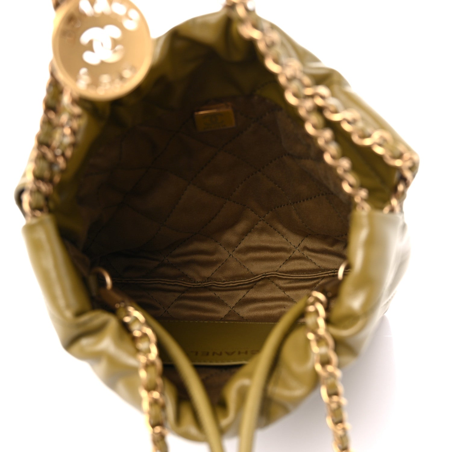 Chanel Shiny Calfskin Quilted Mini Chanel 22 Green 5 of 10