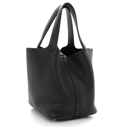 Hermes Taurillon Clemence Picotin Lock 22 MM Black 3 of 12