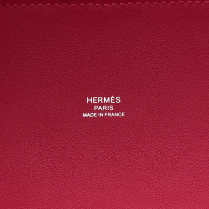 Hermes Swift Toile H Cabas H En Biais 27 Ecru Framboise 6 of 9