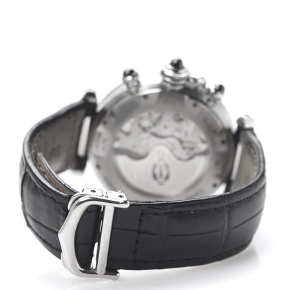 Cartier Stainless Steel Alligator 38mm Pasha C Chronograph Automatic Watch Black 4 of 6