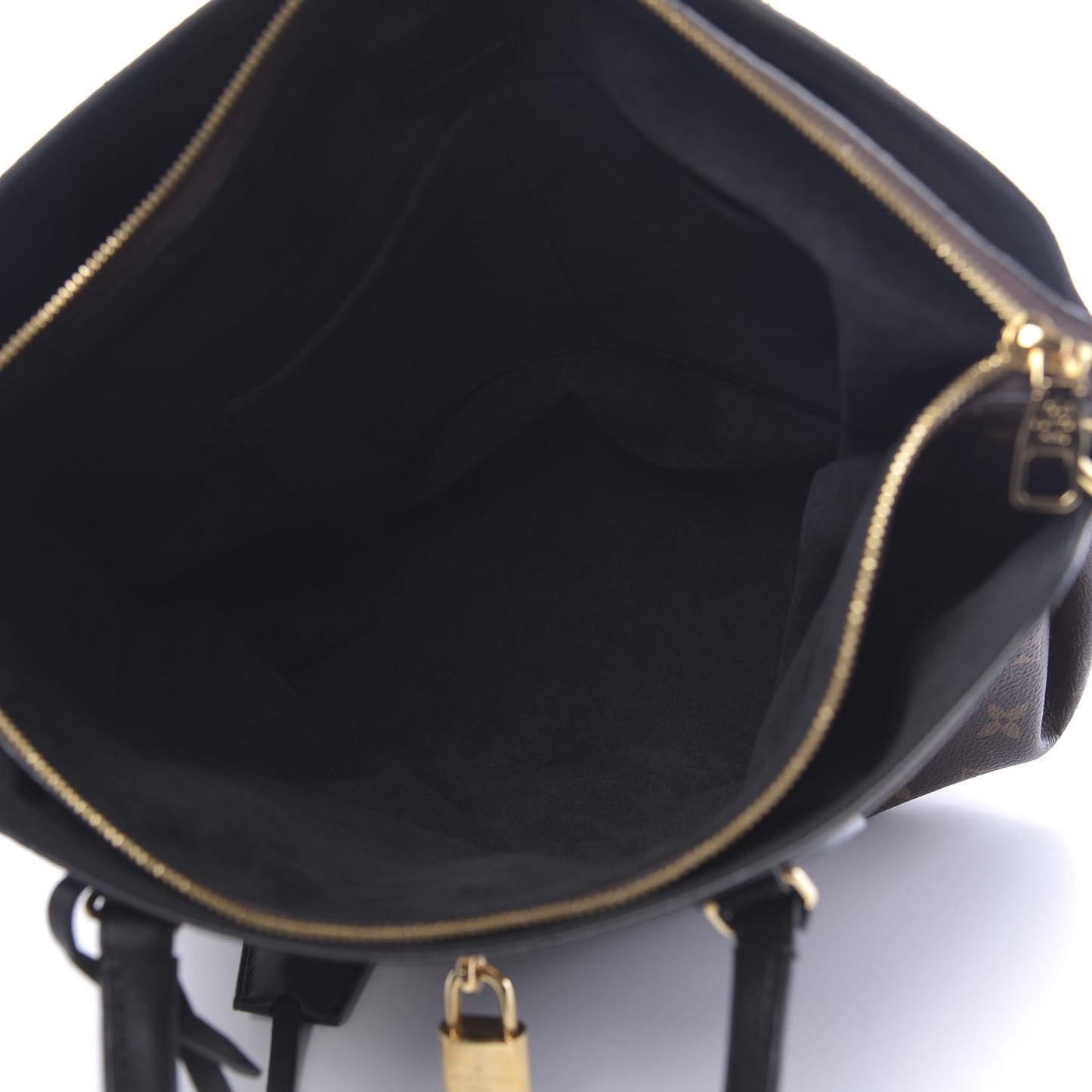 Monogram Flower Zipped Tote MM Black