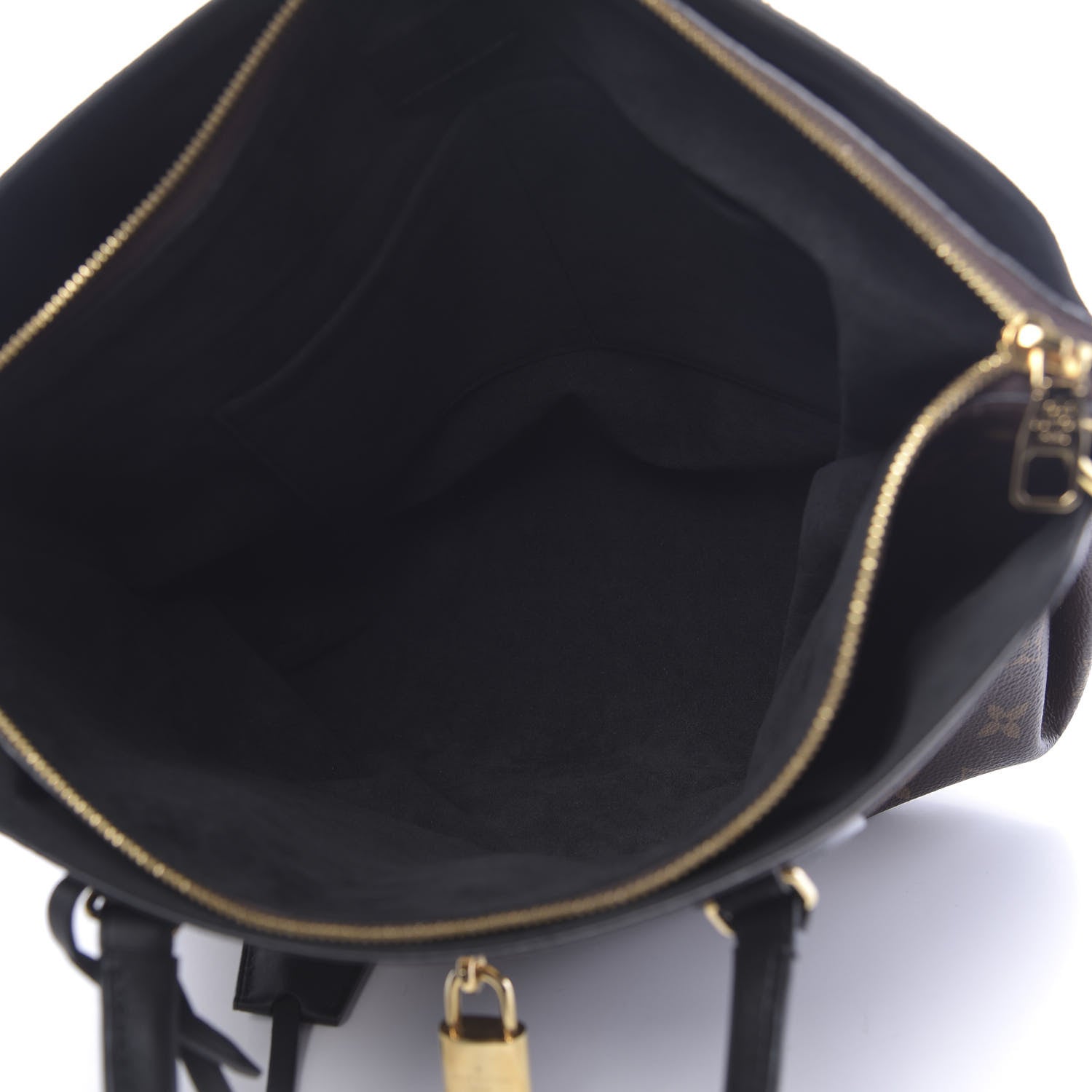 Louis Vuitton Monogram Flower Zipped Tote MM Black 5 of 9