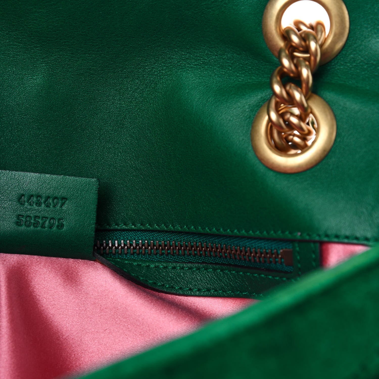 Gucci Velvet Matelasse Small GG Marmont Shoulder Bag Emerald 7 of 10