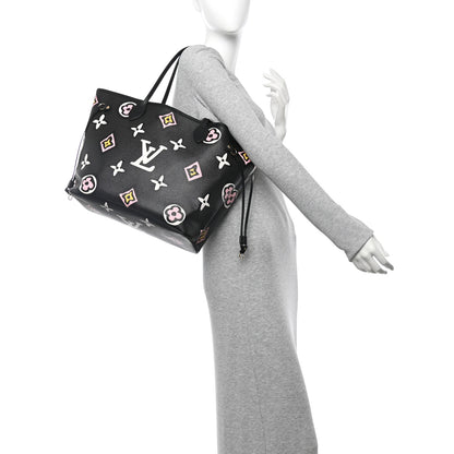 Louis Vuitton Monogram Giant Wild At Heart Neverfull MM Black 2 of 10